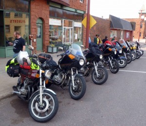 Our motorcycles lined up in Calumet