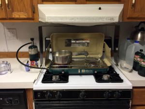 Camping at home with the Coleman stove