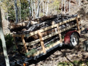 Stake Bed sides help load capacity - burn pit wood, in this case