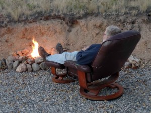 Jerry enjoying a campfire