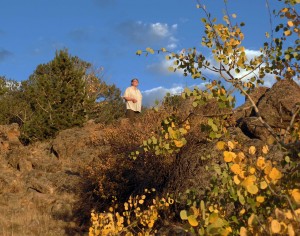 Pam viewing fall colors from Pavilion Point