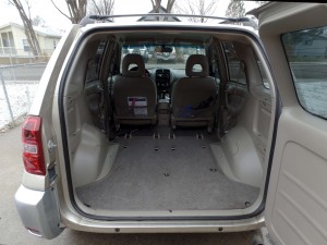 Cargo space with seats removed