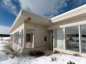 Front of earth-berm house