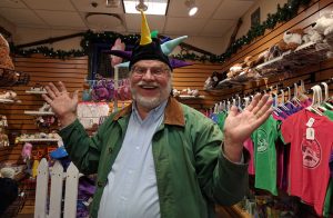 Jerry trying on hats