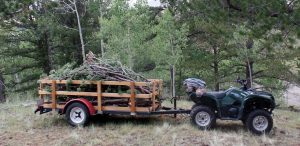 Trailer loaded for trip to pit