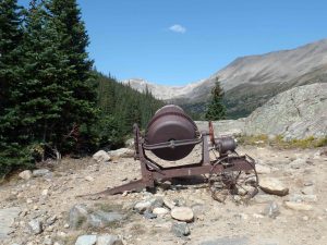 Old cement mixer used to help build a dam near Magnolia Mill