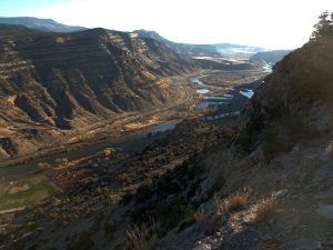 A portion of De Beque Canyon featuring I-70