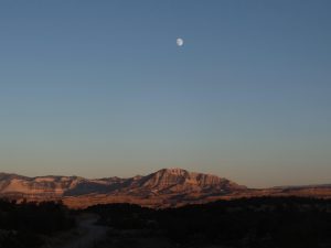 Moon ride over a promontory 