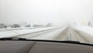 Eastbound traffic stopped on Vail Pass