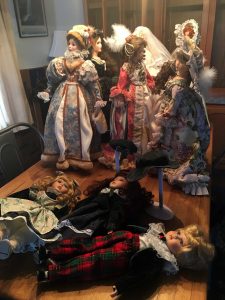 Pam's ceramic doll collection