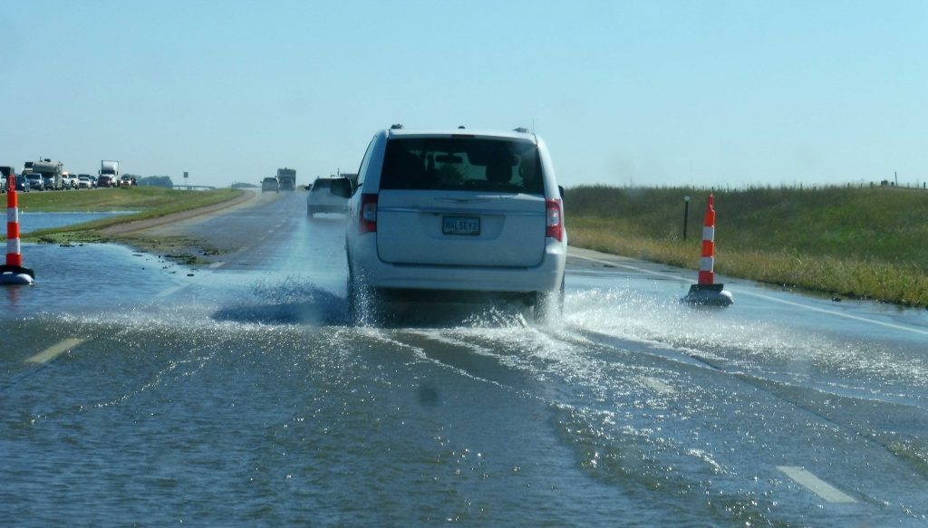 Water over I-90in eastern South Dakota